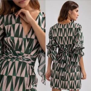 PATBO Geo Print Cotton Mini Dress Size 2